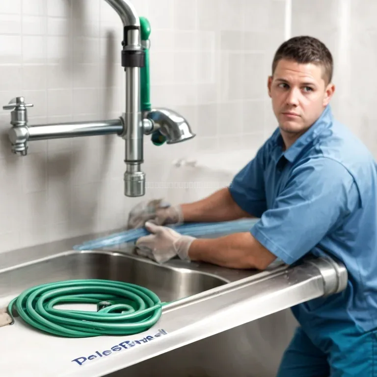 Técnico inspeccionando tubería con cámara de FlowTopDrain